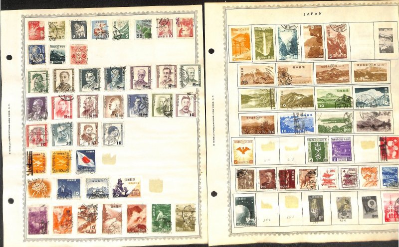Japan Stamp Collection on 14 Minkus & Stock Pages, 1871-1958 (CT)