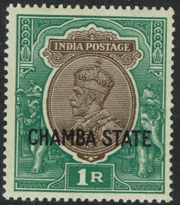 CHAMBA STATE 1927 KGV 1R WMK UPRIGHT 