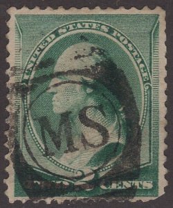 US Scott # 213 2c Washington Fancy Cancel MS