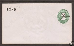 Mexico H&G B8A mint 1878 10c Precancel Envelope w/ Control Number