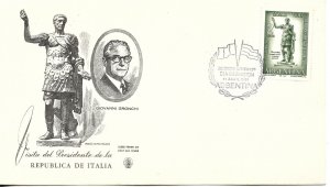 ARGENTINA 1961 PRESIDENT OF ITALY GIOVANNI GRONCHI FIRST DAY COVER STATUE FDC