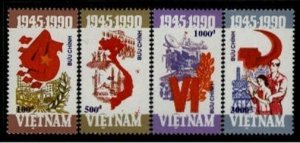 N.Vietnam MNH Sc 2166-69 Mi 2236-39 Value $ 4.00 US $ S.R.Vietnam Anniversary