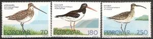 Faroe Islands  28-30 MNH 1977 Birds