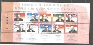 CANADA 1998 L CAND. PROVINC.PRESIDTS #1709 a - j MNH (50gr.Ship)) PAY IN Cnd$