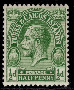 TURKS & CAICOS ISLANDS GV SG163a, ½d bright green, M MINT.