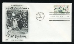 US 1318 Beautification of America UA Fleetwood cachet FDC