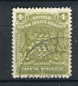 RHODESIA; 1898 early classic Springbok issue fine used 4d. value