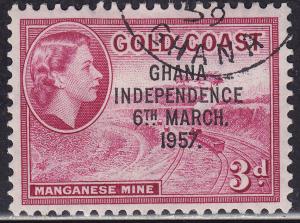 Ghana 8 USED 1957 Manganese Mine 3p