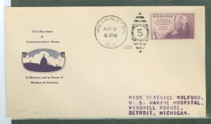US 737 1934 3c Honoring Mothers (Whistler's Mother) (single) on an addressed (stencil) FDC with an unknown cachet publisher