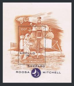 Rwanda 407,MNH.Michel Bl.27A. APOLLO 14/ SHEPARD,ROSSA,MITCHELL,1971.