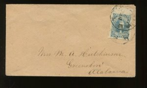 Confederate States 2 Used Stamp on Cover with PF Cert (Cv 527)