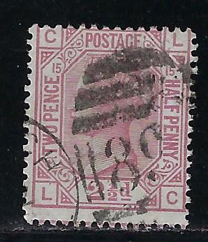 Great Britain Scott # 67, used, plate # 15/LC
