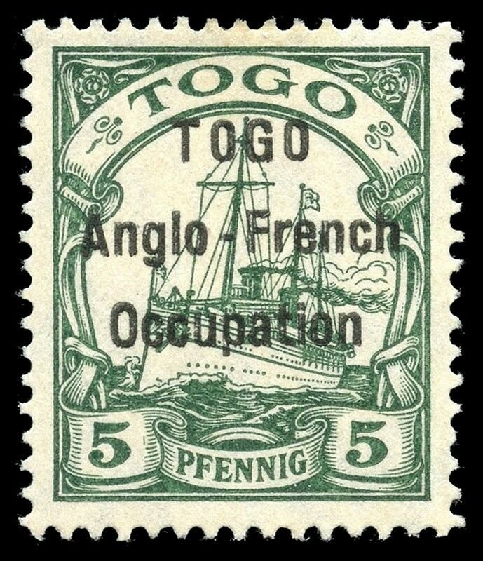 Togo 1914 KGV 5pf green MLH. SG H2. Sc 36.