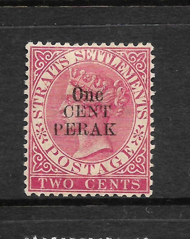 PERAK  1887-89  1c on  2c    QV      MH   SG 34