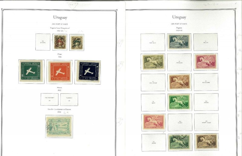 Uruguat 1859-1970 M & U on Palo Hingeless Pages (No Binder)