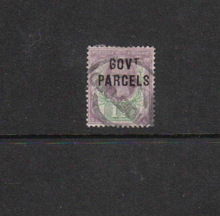 GOVERNMENT PARCELS ON 1½d VICTORIA  STAMP USED  REF 768