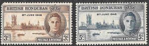 British Honduras SC 127-128 * George VI & Parliament * MLH * 1946
