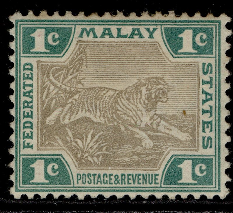 MALAYSIA - Federated Malay QV SG15b, 1c grey-brown & green, M MINT. Cat £15.