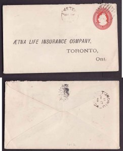 Canada-cover #3829a - 3c QV stationery-Huron cnty-Exeter,Ont si