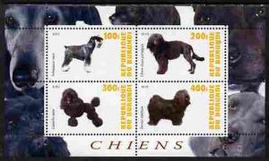 Burundi 2010 Dogs #6 perf sheetlet containing 4 values un...