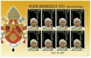 Guyana - 2007 - Pope Benedict 80th Birthday - Sheet Of 8 - MNH