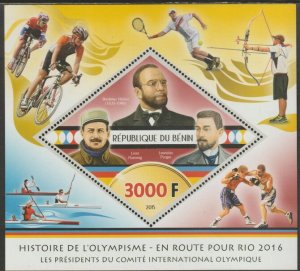 BENIN - 2015 - History of Olympic Games - Perf Min Sheet #4 - MNH-Private Issue