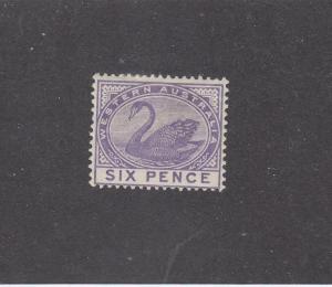 WESTERN AUSTRALIA # 67 VF-MH 6p SWAN CAT VALUE $21+