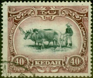 Kedah 1921 40c Black & Purple SG35 Fine Used