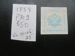 AUSTRIA 1859 VL HINGE  SC PR.2 XF $50 (152) NEW EUROPEAN STAMPS