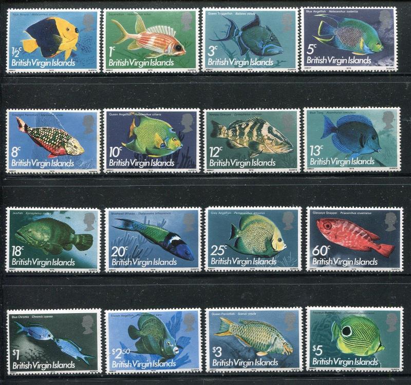 Virgin Islands 284-300, MNH, 1975. Marine Life. x29410