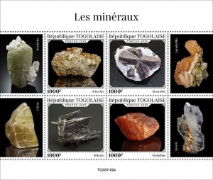 TOGO - 2022 - Minerals - Perf 4v Sheet - Mint Never Hinged