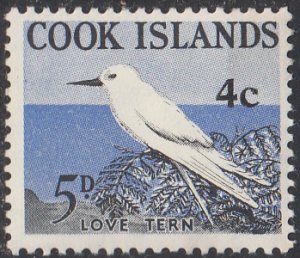 Cook Islands 1967 MH Sc #183 4c on 5p Love tern