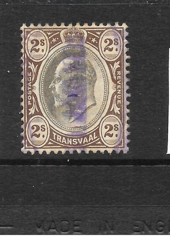 TRANSVAAL  1902  2/-    KEVII    PURPLE CANCEL    SG 252