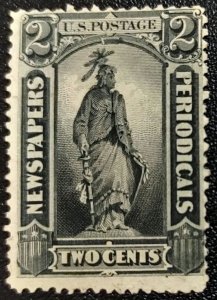 Scott Stamp# PR33 - 1875 2¢ Newspapers & Periodicals. Free Shipping. SCV $700