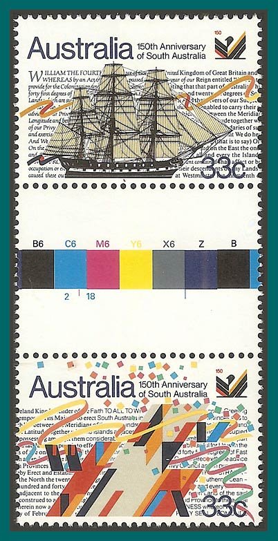 Australia 1986 South Australia, gutter pair, MNH  #975a,SG1000a