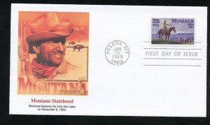 US 2401 100th Anniv Montana UA Fleetwood cachet FDC 