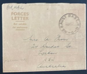 1952 Australian Base PO Forces Air Letter Cover To  Leeson Korean War