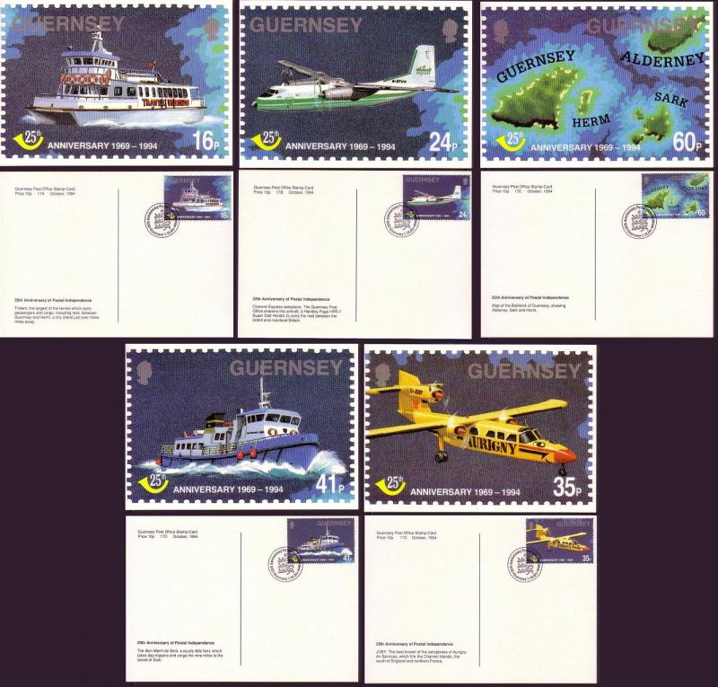 Guernsey Transport Maxicards SG#645-649