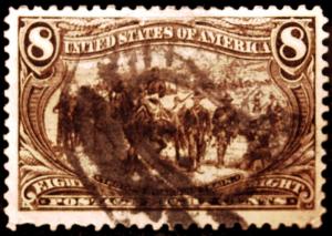 #289 8c Violet Brown Trans Miss1898 VF Used LH