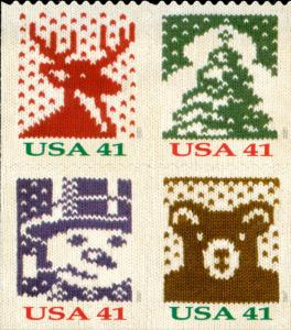 2007 41c Holiday Knits, Block of 4 Scott 4211-4214 Mint F/VF NH