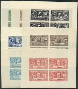 NICARAGUA: 1937 Seven MNH Souvenir Sheets; Sc. C215-C221 Complete Set