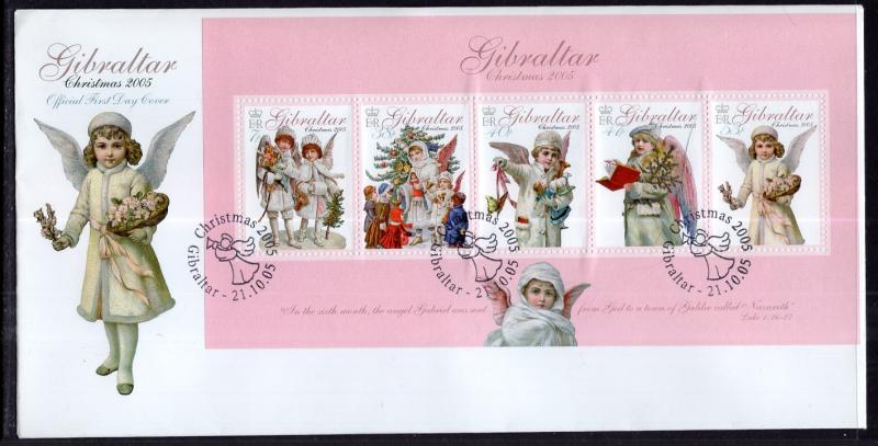 Gibraltar 1033a Christmas Souvenir Sheet U/A FDC