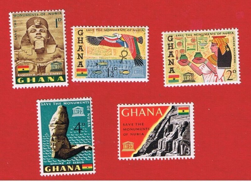 Ghana #151-155  MNH OG   UNESCO   Free S/H