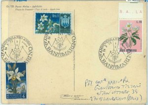 67463 - SAN MARINO - Postal History - SPECIAL POSTMARK on CARD 1975 - Flowers