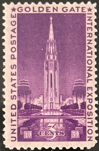 Scott #852 1939 3¢ Golden Gate International Exposition MNH OG