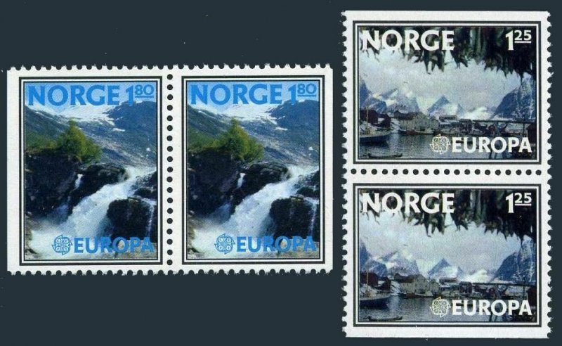 Norway 693-694 two booklets,MNH.Michel 742-743 MN. EUROPE CEPT-1977.Views,Falls.