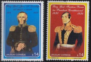 2003 Military Independency war hero Uniforms URUGUAY Sc#2026 2040 MNH