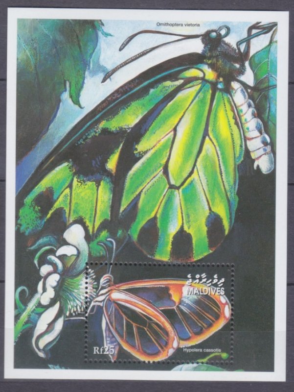 2001 Maldive Islands 3871/B506 Butterflies 6,00 €