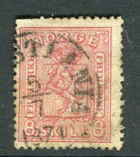 NORWAY; 1867 early classic Skilling issue used 8sk. value, Postmark