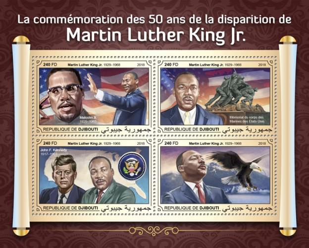 DJIBUTI - 2018 - Martin Luther King - Perf 4v Sheet - MNH